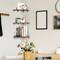 Burnt Brown Wall Mounted Wood Floating Corner Shelf Set